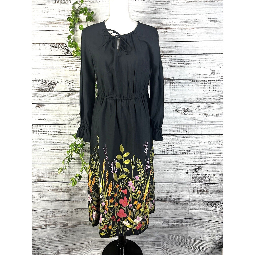 Old Navy Black Floral Midi Dress